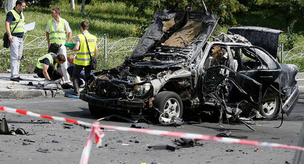  انفجار خودروی بمب‌گذاری‌شده در اوکراین جان یک مامور اطلاعاتی را گرفت + ویدئو