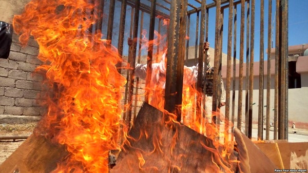 افشاءکننده مرگ بغدادی زنده سوزانده شد + تصویر