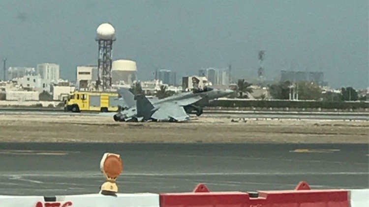 سقوط جنگنده آمریکایی در فرودگاه بین‌المللی بحرین