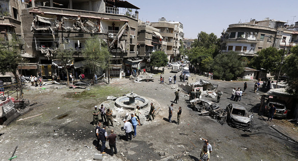 حمله خمپاره‌ای به کلیسای جامع دمشق